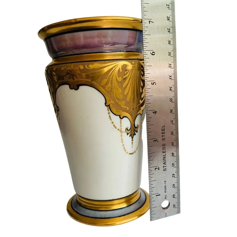 1930s STEINER STUDIOS CA Vase Art Deco 24k GOLD Glossy Antique PA ARZBERG